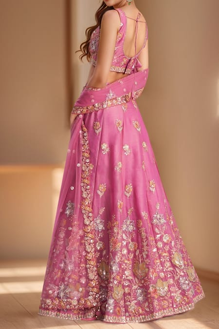Samyukta Singhania Floral Vine Zari Embroidered Lehenga Set 