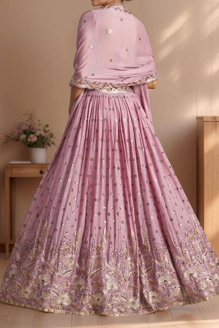 Samyukta Singhania Zari Floral Vine Embroidered Lehenga Set 