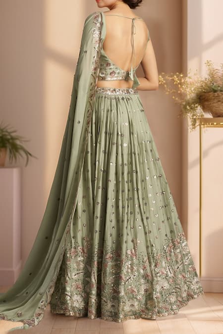 Samyukta Singhania Floral Bloom Embroidered Lehenga Set 