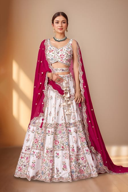 Samyukta Singhania Floral Thread Embroidered Lehenga Set 