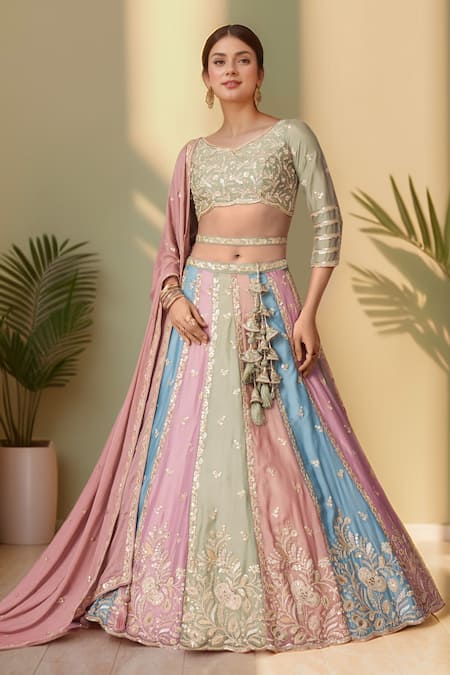 Samyukta Singhania Embroidered Gradient Lehenga Set 