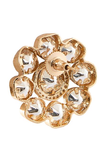 Shop Nazaakat By Samara Singh Gold Plated Zari, Diamonds Floral Polki And American Necklace Set Online at Aza Fashions Shop_Nazaakat By Samara Singh_Gold Plated Zari, Diamonds Floral Polki And American Necklace Set _Online_at_Aza_Fashions