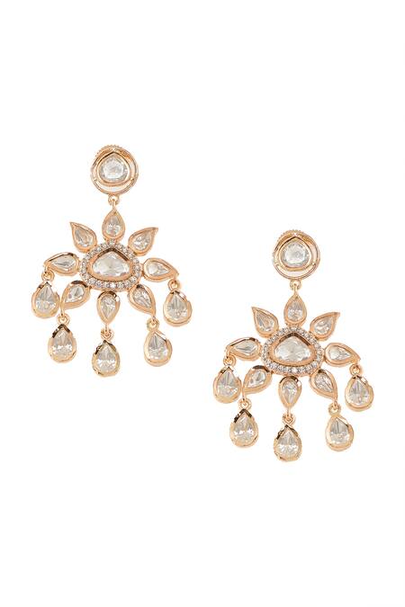 Nazaakat By Samara Singh Gold Plated Zari, Stones Floral Polki Necklace Set Online at Aza Fashions Nazaakat By Samara Singh_Gold Plated Zari, Stones Floral Polki Necklace Set _Online_at_Aza_Fashions