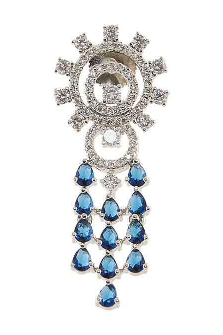 Shop Nazaakat By Samara Singh Blue Imitation Diamonds American Necklace Set Online at Aza Fashions Shop_Nazaakat By Samara Singh_Blue Imitation Diamonds American Necklace Set _Online_at_Aza_Fashions