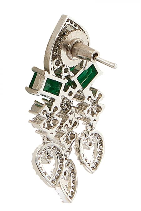 Shop Nazaakat By Samara Singh Green Imitation Diamonds American Necklace Set Online at Aza Fashions Shop_Nazaakat By Samara Singh_Green Imitation Diamonds American Necklace Set _Online_at_Aza_Fashions