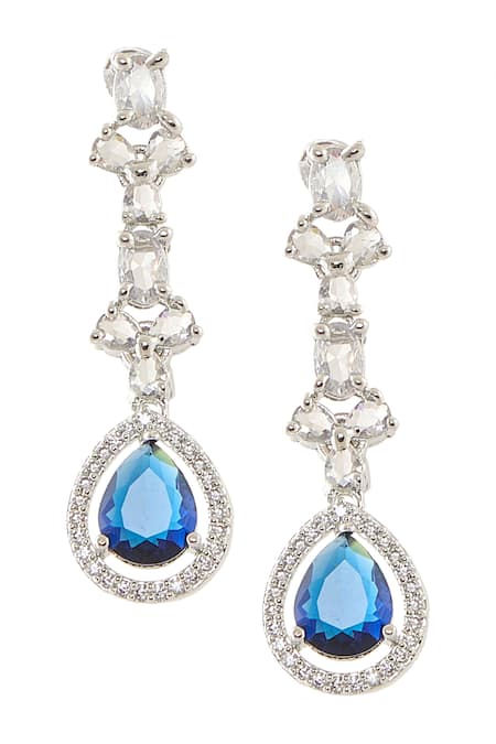 Buy Nazaakat By Samara Singh Silver Plated Crystals Double Layered Necklace Set With Maangtikka Buy_Nazaakat By Samara Singh_Silver Plated Crystals Double Layered Necklace Set With Maangtikka