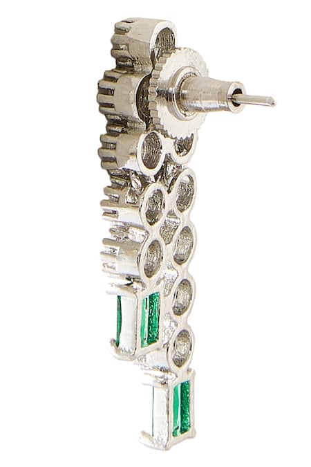 Buy_Nazaakat By Samara Singh_Green Stones, Diamonds Emerald And American Necklace Set _Online_at_Aza_Fashions