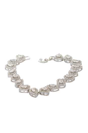 Buy_Nazaakat By Samara Singh_White Imitation Diamonds American Multishaped Bracelet _Online_at_Aza_Fashions