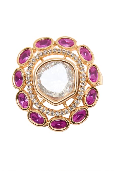 Nazaakat By Samara Singh American Diamond Adjustable Ring 