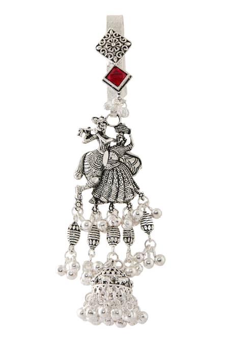 Shop Nazaakat By Samara Singh White Radha Krishna Ghunghroo Juda at Aza Fashions Shop_Nazaakat By Samara Singh_White Radha Krishna Ghunghroo Juda _at_Aza_Fashions