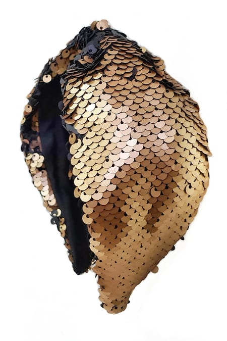 The House Of Aqua Gold Sequin Embellished Headband 