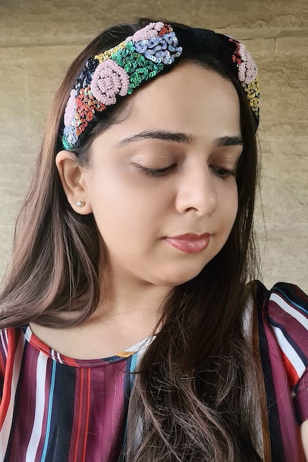 The House Of Aqua Beaded Bloom Designer Headband 