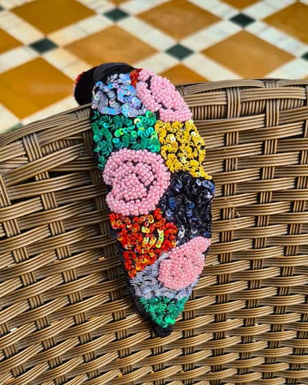 The House Of Aqua Beaded Bloom Designer Headband 