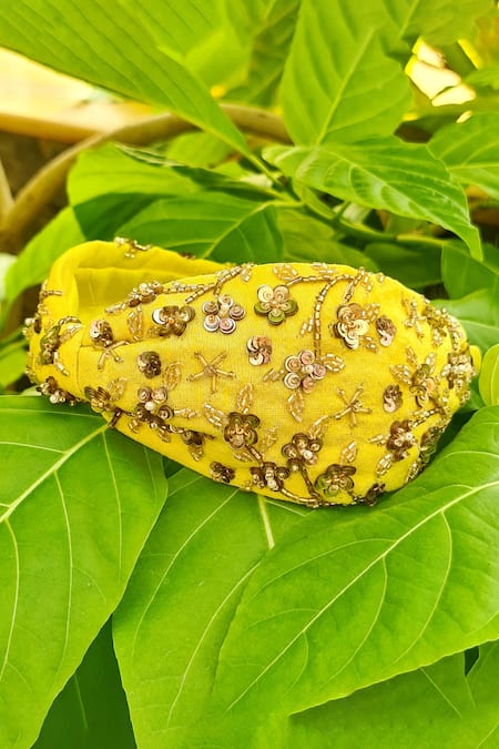 The House Of Aqua Embroidered Sequin & Cutdana Headband 