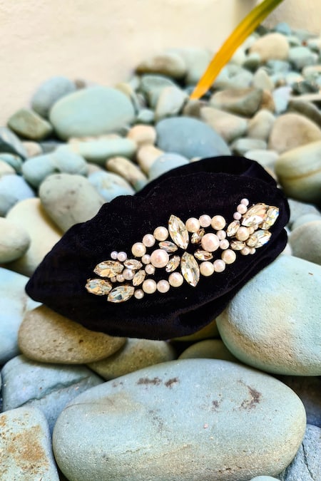 The House Of Aqua Crystal & Pearl Embellished Headband 