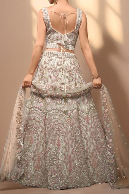 Samyukta Singhania Floral Sequin Embroidered Lehenga Set 
