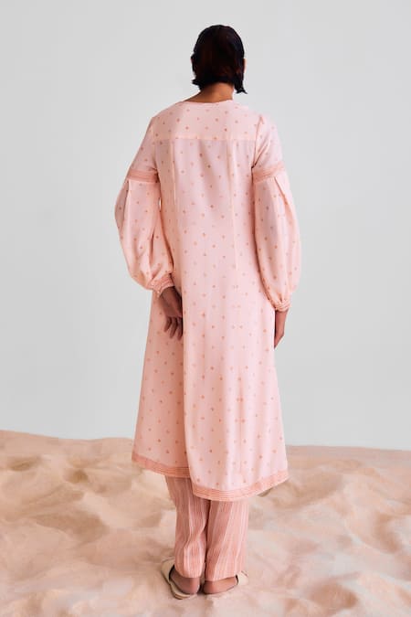 Cotton And Clay Geometric Print Kurta Set 