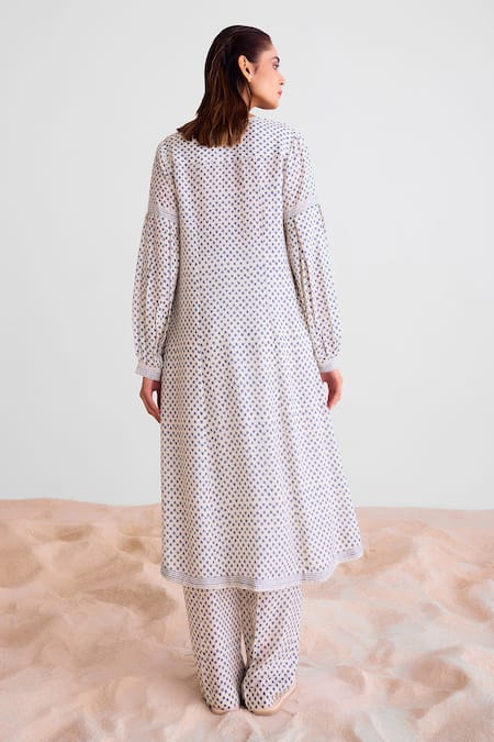 Cotton And Clay Floral & Geometric Print Kurta Set 