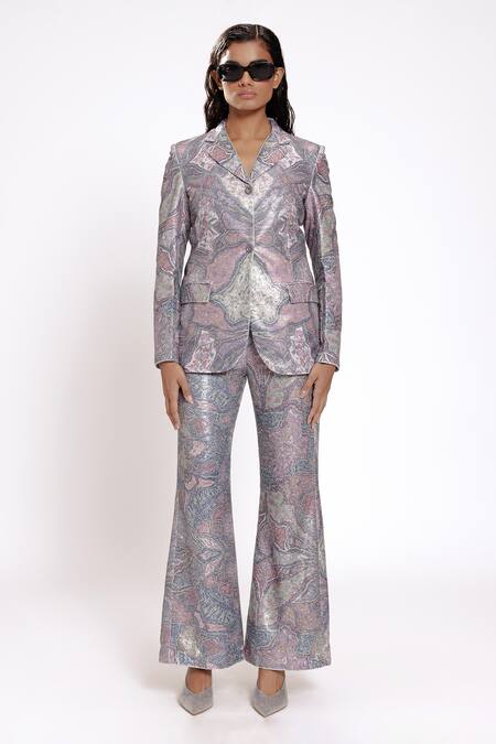 Buy_Doh Tak Keh_Purple Georgette Sequins Bell Bottom Pant_Online_at_Aza_Fashions