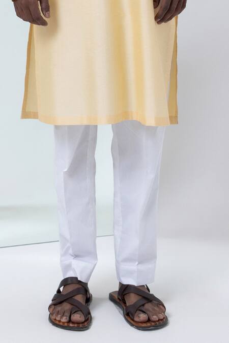 Kaha Yellow Cotton, Silk Applique Mosaic Kurta Set Online at Aza Fashions Kaha_Yellow Cotton, Silk Applique Mosaic Kurta Set_Online_at_Aza_Fashions
