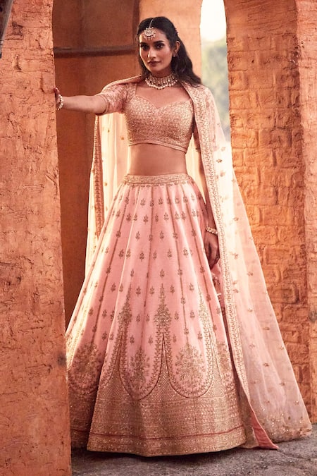 Azeera Zardozi Embroidered Bridal Lehenga Set 