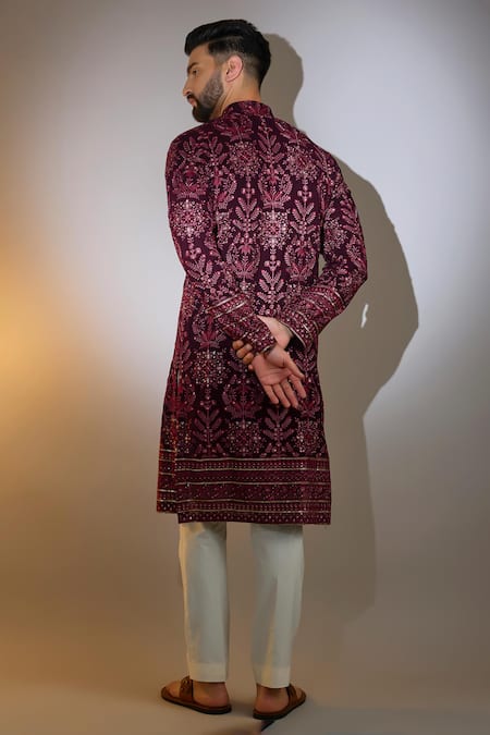 Kasbah Floral Thread Embroidered Kurta 