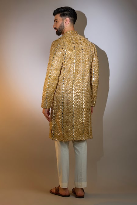 Kasbah Geometric Mirror Embroidered Kurta 