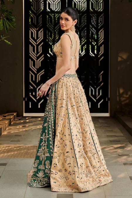 Jigar & Nikita Botanical Embroidered Lehenga Set 
