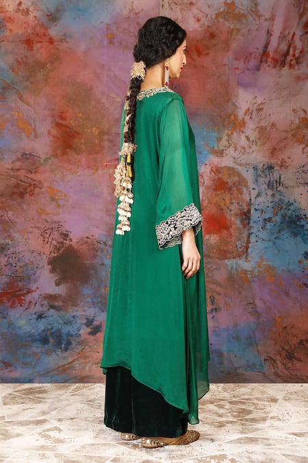 House Of Supriya Embroidered Velvet Kurta with Palazzo 
