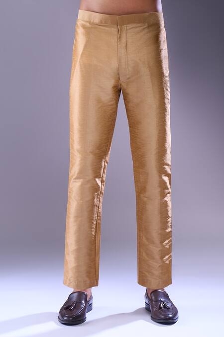 Arihant Rai Sinha_Brown Polyester, Silk Mirrors Embroidered Kurta And Pant Set _Online_at_Aza_Fashions