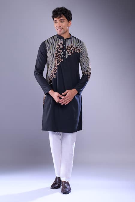 Arihant Rai Sinha Floral Stripe Embroidered Kurta Set 