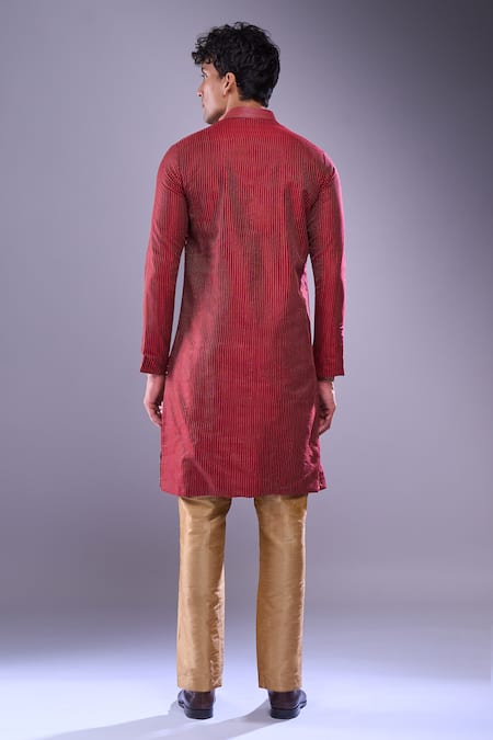 Arihant Rai Sinha Maroon Floral Garden Embroidered Kurta Set 
