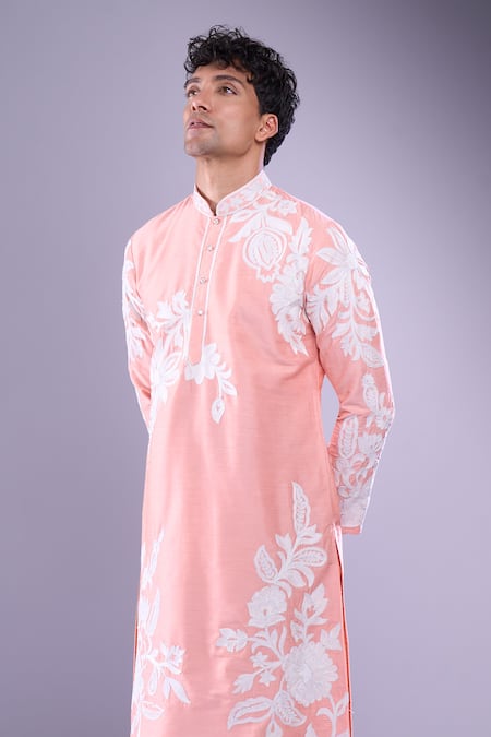Buy Arihant Rai Sinha Pink Polyester, Silk Embroidery Floral Aari Kurta Set Online at Aza Fashions Buy_Arihant Rai Sinha_Pink Polyester, Silk Embroidery Floral Aari Kurta Set _Online_at_Aza_Fashions