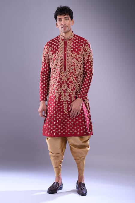 Arihant Rai Sinha Floral Embroidered Kurta Set With Patiala Pant 