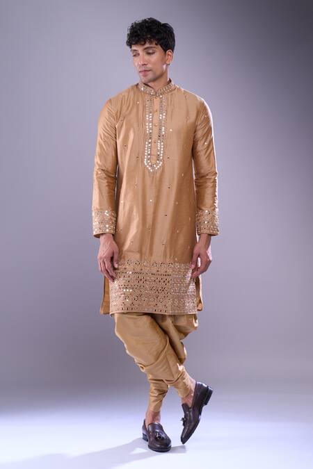 Buy Arihant Rai Sinha Brown Polyester, Silk Mirrors Butti Embroidered Kurta Set Buy_Arihant Rai Sinha_Brown Polyester, Silk Mirrors Butti Embroidered Kurta Set