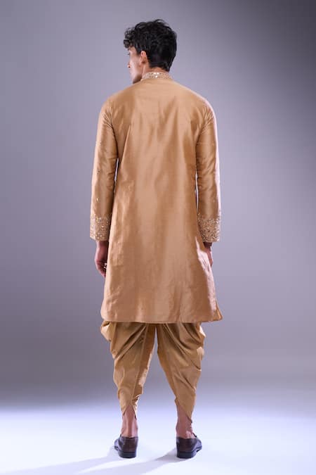 Shop Arihant Rai Sinha Brown Polyester, Silk Mirrors Butti Embroidered Kurta Set at Aza Fashions Shop_Arihant Rai Sinha_Brown Polyester, Silk Mirrors Butti Embroidered Kurta Set _at_Aza_Fashions
