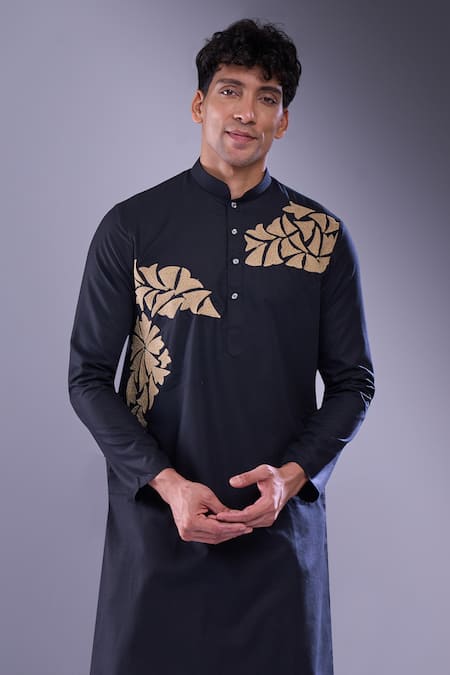 Buy Arihant Rai Sinha Black Cotton, Silk Embroidery Abstract Kurta And Patiala Pant Buy_Arihant Rai Sinha_Black Cotton, Silk Embroidery Abstract Kurta And Patiala Pant