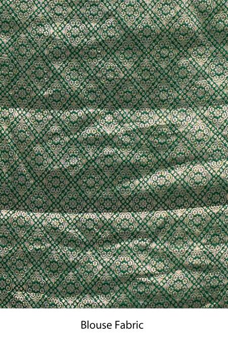 Shop Mint N Oranges Green Silk Embroidery, Zari Round Neck Floral Woven Banarasi Saree Online at Aza Fashions Shop_Mint N Oranges_Green Silk Embroidery, Zari Round Neck Floral Woven Banarasi Saree_Online_at_Aza_Fashions