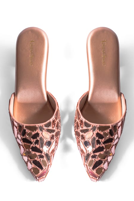Urbansway Mirror Mosaic Rose Gold Mules 