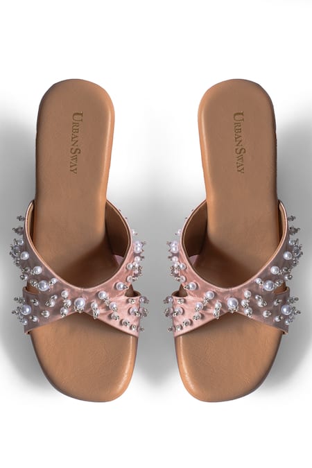 Urbansway Pearl Embellished Criss Cross Wedges 