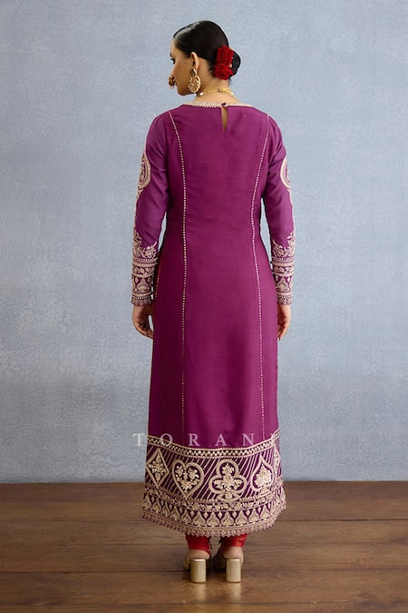Shop Torani Purple Tissue, Silk, Jersey Diamonds, Zari, Kurta Set With Churidar And Dupatta at Aza Fashions Shop_Torani_Purple Tissue, Silk, Jersey Diamonds, Zari, Kurta Set With Churidar And Dupatta _at_Aza_Fashions