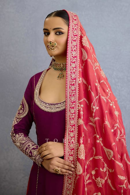 Shop Torani Purple Tissue, Silk, Jersey Diamonds, Zari, Kurta Set With Churidar And Dupatta Online at Aza Fashions Shop_Torani_Purple Tissue, Silk, Jersey Diamonds, Zari, Kurta Set With Churidar And Dupatta _Online_at_Aza_Fashions