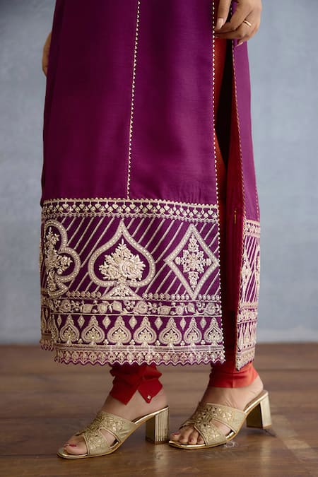 Torani Purple Tissue, Silk, Jersey Diamonds, Zari, Kurta Set With Churidar And Dupatta at Aza Fashions Torani_Purple Tissue, Silk, Jersey Diamonds, Zari, Kurta Set With Churidar And Dupatta _at_Aza_Fashions