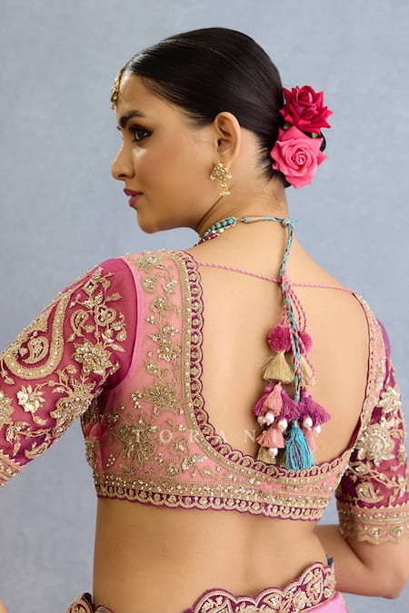 Buy Torani Multi Color Viscose Cut Work, Diamonds, Scallop Border Embroidered Saree Set Online at Aza Fashions Buy_Torani_Multi Color Viscose Cut Work, Diamonds, Scallop Border Embroidered Saree Set_Online_at_Aza_Fashions