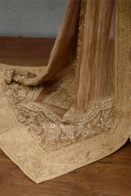Buy_Torani_Gold Jersey, Brocade Pearls, Sequins, Embroidery Zari Kurta Set With Dupatta _Online_at_Aza_Fashions
