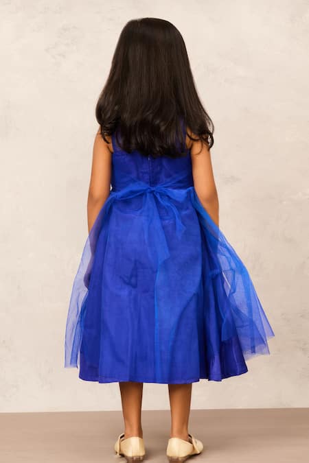 Pinkcow designs pvt ltd Quilted Bodice Gown with Printed Bow 