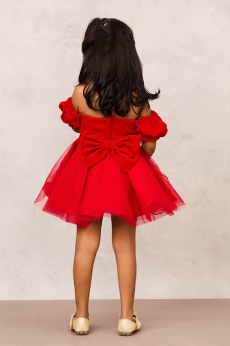 Pinkcow designs pvt ltd Bow Embellished Off Shoulder Dress 