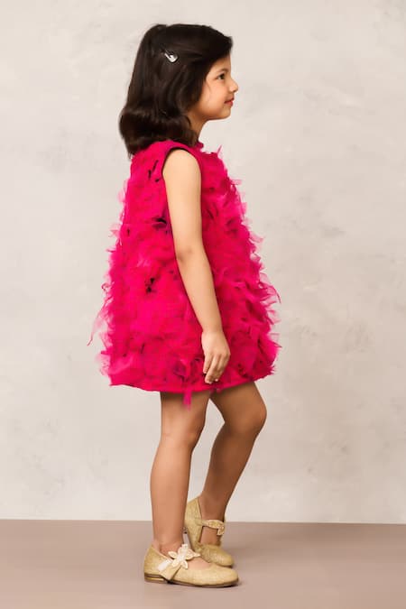 Pinkcow designs pvt ltd Pink Net Hot Fluffy Tulle Dress Online at Aza Fashions Pinkcow designs pvt ltd_Pink Net Hot Fluffy Tulle Dress _Online_at_Aza_Fashions