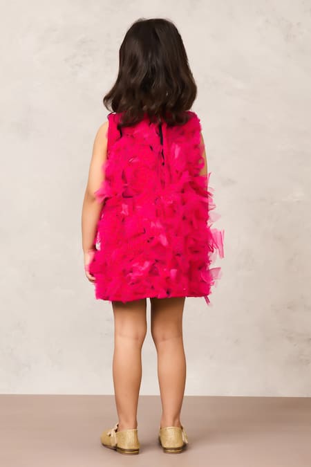 Pinkcow designs pvt ltd Hot Pink Fluffy Tulle Dress 