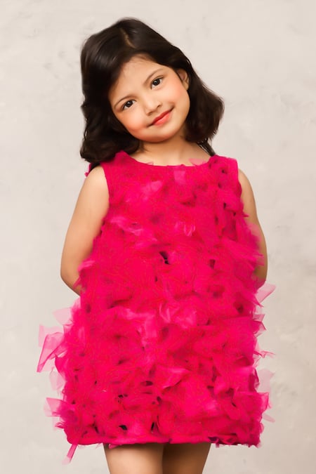 Buy Pinkcow designs pvt ltd Pink Net Hot Fluffy Tulle Dress Buy_Pinkcow designs pvt ltd_Pink Net Hot Fluffy Tulle Dress